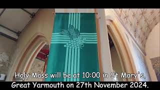 Holy Mass 11am 24th November 2024 St Marys RC Church Great Yarmouth [upl. by Etteloc96]