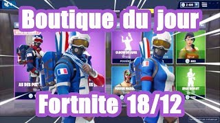 Fortnite  La boutique du jour 18 decembre  skin skieurs [upl. by Auqenet]