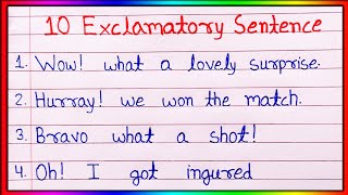 Examples of Exclamatory Sentence  10 exclamatory sentence example  english grammar words [upl. by Raychel323]