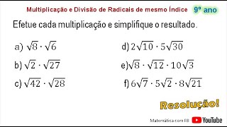 Efetue cada multiplicação e simplifique o resultado [upl. by Llehcor574]