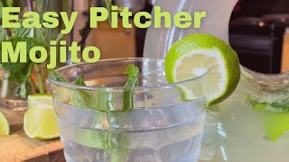 Pitcher Mojito Recipe  Easy big batch cocktail for a party [upl. by Nuahsor]