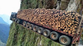 Extreme Dangerous Monster Logging Wood Truck Driving Skills Climbing Loading Truck Heavy Equipment [upl. by Eruot]