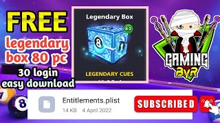 FREE 80 Legendary in Box 8 ball pool GamingByR subscribe plz [upl. by Rofotsirk]