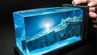 TITANIC WRECK discovered by submarine DIORAMA How to make DIY [upl. by Irrot340]