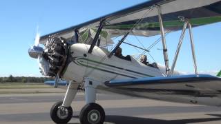 Stearman Startup and departure from Warrenton Fauquier Airport 91713 [upl. by Mendes607]