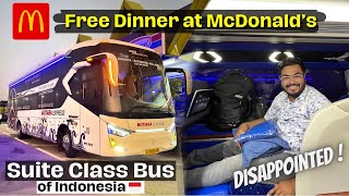 SUITE Class OVERNIGHT Sleeper Bus  FREE Dinner at McDonalds 😱  Indonesias LUXURY Bus [upl. by Whyte]