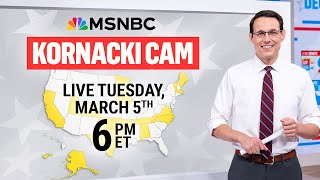 Kornacki Cam LIVE Watch Steve Kornacki break down Super Tuesday results  MSNBC [upl. by Nesyt]