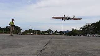 Hover test of a plank wing vectoredyaw tricopter tiltrotor VTOL based on PIXHAWK controller [upl. by Enileme]