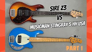 Sire Z3 VS Music Man Stingray HH Raw Tone Comparison [upl. by Amisoc324]