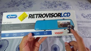 REVIEW ESPELHO RETROVISOR KNUP COM CÂMERA FRONTAL TRASEIRA [upl. by Koziara]