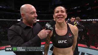 UFC 240 Cris Cyborg Octagon Interview [upl. by Ellertnom]