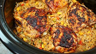 Slow Cooker Chicken and Rice Recipe  How to make Chicken and Rice in the Slow Cooker [upl. by Alex]