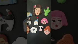 Fridge magnets I made✨ watch full process video on my channel airdryclay clayart claycraft [upl. by Enamrahs184]