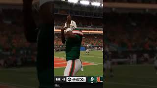 Kadeem Bausby gets loose for big TD run  Miami Hurricanes Dynasty collegefootball25 [upl. by Crissie]