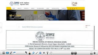 ICMR JRF 2023 RESULT IS OUT  Big update📢 [upl. by Erbua63]