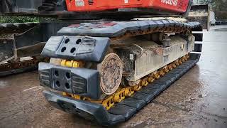 Kubota KX0804 Converted from Rubber Tracks to City Pads  Roadliners  Undercarriage Ireland [upl. by Ilyse]