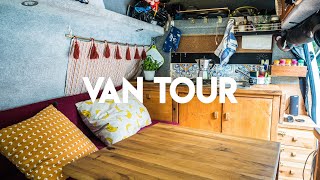 VAN TOUR  Visite de notre fourgon VW T4 aménagé après 6 mois de voyage [upl. by Sunda473]