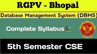 Database Management System DBMS Syllabus RGPV BTech CSE 5th Semester [upl. by Lansing]