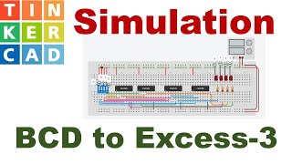 Tinkercad  Digital Electronics Practicals  13  BCD to Excess3 code convertor TechBossPJ [upl. by Enelaj]