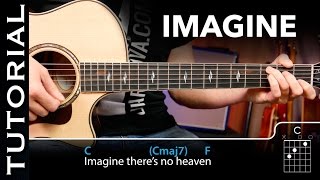 Cómo tocar IMAGINE en guitarra  Tutorial completo acordes y ritmo [upl. by Linell]