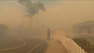 Smoke overwhelms College Area neighborhood as San Diego fire officials fight blaze [upl. by Eahsat]