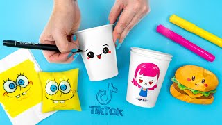 Ideias Incríveis do TikTok e Instagram 💡 Paper Squishy Pintura Arco Íris e ideias com Copo [upl. by Pietra]