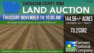 Simulcast Auction  14455  Acres Chickasaw County Iowa [upl. by Cattima]