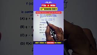 3️⃣1️⃣ How to Make this Function Continuous  Continuity and Differentiability [upl. by Anomas]