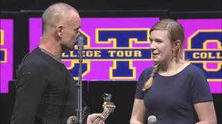 Sting sings with dutch student in College Tour [upl. by Darreg]