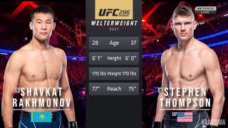 SHAVKAT RAKHMONOV VS STEPHEN THOMPSON FULL FIGHT UFC 296 [upl. by Sheila]