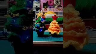 Crochet Mini Xmas tree on a pot with lights🎄🧶 [upl. by Anauqat671]