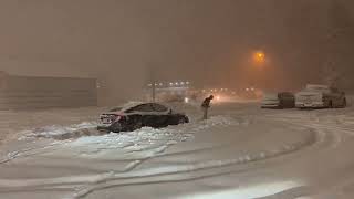 Cars Battle Snow Storm in Upstate New York [upl. by Sirromed]