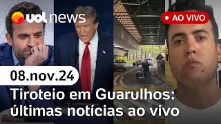 Tiroteio no aeroporto de Guarulhos Marçal indiciado Lula minimiza Bolsonaro com Trump  UOL News [upl. by Mokas]