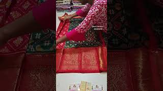 twill Ikkat silk sarees with blouse saree youtubeshorts [upl. by Notyep]