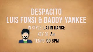 Despacito  Karaoke Gig Backing Track [upl. by Alyose]