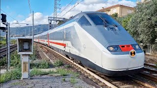 Treni passeggeri Intercity e treni merci in Italia tra Liguria e Piemonte trains Züge trenes [upl. by Akimihs]