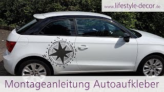 Montageanleitung Autoaufkleber  Aufkleber nass verkleben [upl. by Enaud288]