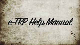 e TRP Help Manual Sep24 Version [upl. by Yared790]