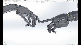 Creation of Adam with robot arms cad 3dprinting michaelangelo [upl. by Akinehc282]