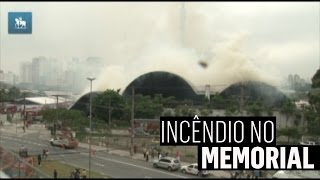 Incêndio atinge o Memorial da América Latina em SP e fere 16 pessoas [upl. by Scrogan]