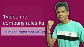 Most Important 20 MCQS of Company rules UPSC [upl. by Decrem]