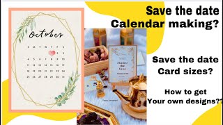 How to edit Save The date Calendar 😍card measurementshow to get ur own designsdetailed video [upl. by Annayt]