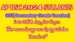 Ap DSC SGT syllabus 2024  Ap DSC latest syllabusDSC SGT syllabus in telugu [upl. by Justino]