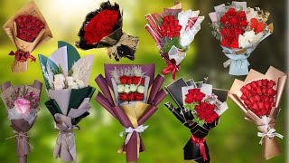 Top 10 wrapping flower tutorial  How to wrap a bouquet of flowers [upl. by Akered]