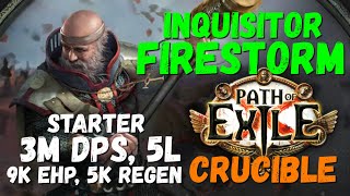 POE 321 324 Starter Build Inquisitor Firestorm 3M DPS 5L Very Tanky updated 324 POB [upl. by Ecneitap]