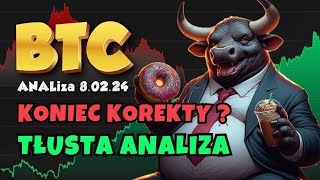 BTC  KONIEC KOREKTY  TŁUSTA ANALIZA  8022024 [upl. by Nosnibor]