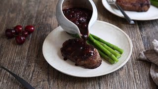 Cherry Balsamic Sauce for Filet Mignon Fathers Day Recipe [upl. by Ailuy168]