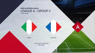 Italy vs France  San Siro  202425 UEFA Nations League  PES 2021 [upl. by Story789]