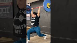 The heaviest clean and jerk compex yet girlswholift weightlifting 58 [upl. by Lyndy222]