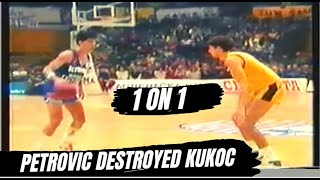 Drazen Petrovic DESTROYING Toni Kukoc 1 ON 1 [upl. by Durrej]